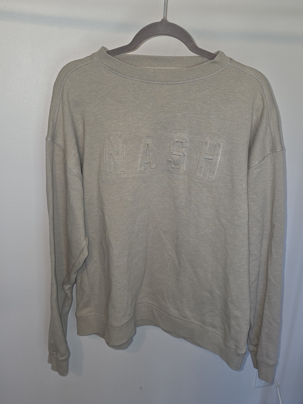 NASH Embroidered Crewneck Sweater - Beige